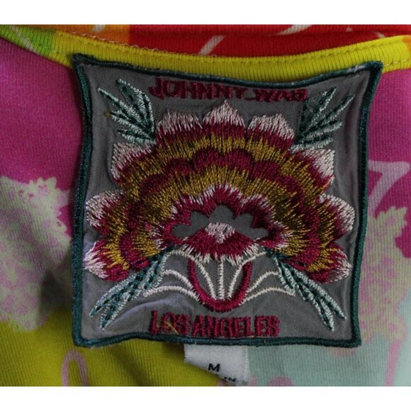 Johnny Was Fuji Favorite V-Neck Swing Tee Sz M Bamboo Relaxed Fit Boho Casual - Picture 4 of 5